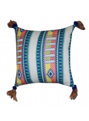 Multi-color tassel cushion